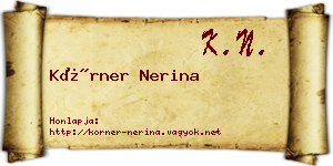 Körner Nerina névjegykártya